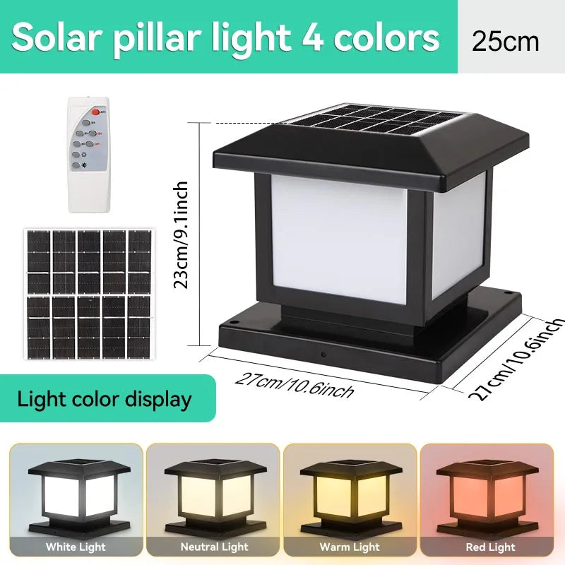 Outdoor Led Solar Garden Lights Dimming Timed Column Light Post Lamp Pillar Light Modern LED for Home Villa Garden Patio Decor