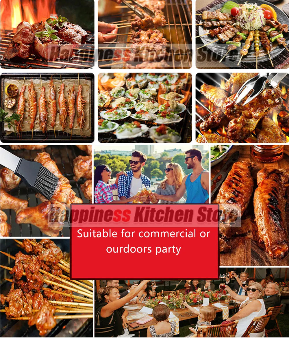 2/3/4 Burners BBQ Grill LPG Gas Grill Gas Stoves Stainless Steel Burners With Glass Covers Outdoors Camping Barbecue