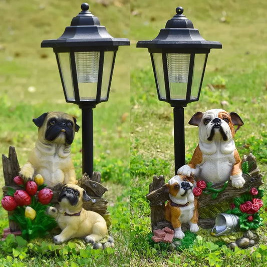Solar Hexagonal Garden Lamp Resin Cute Figurine Light Animal/ Child/ Gnome Decorative Lamp Lawn Courtyard Garden Decoration