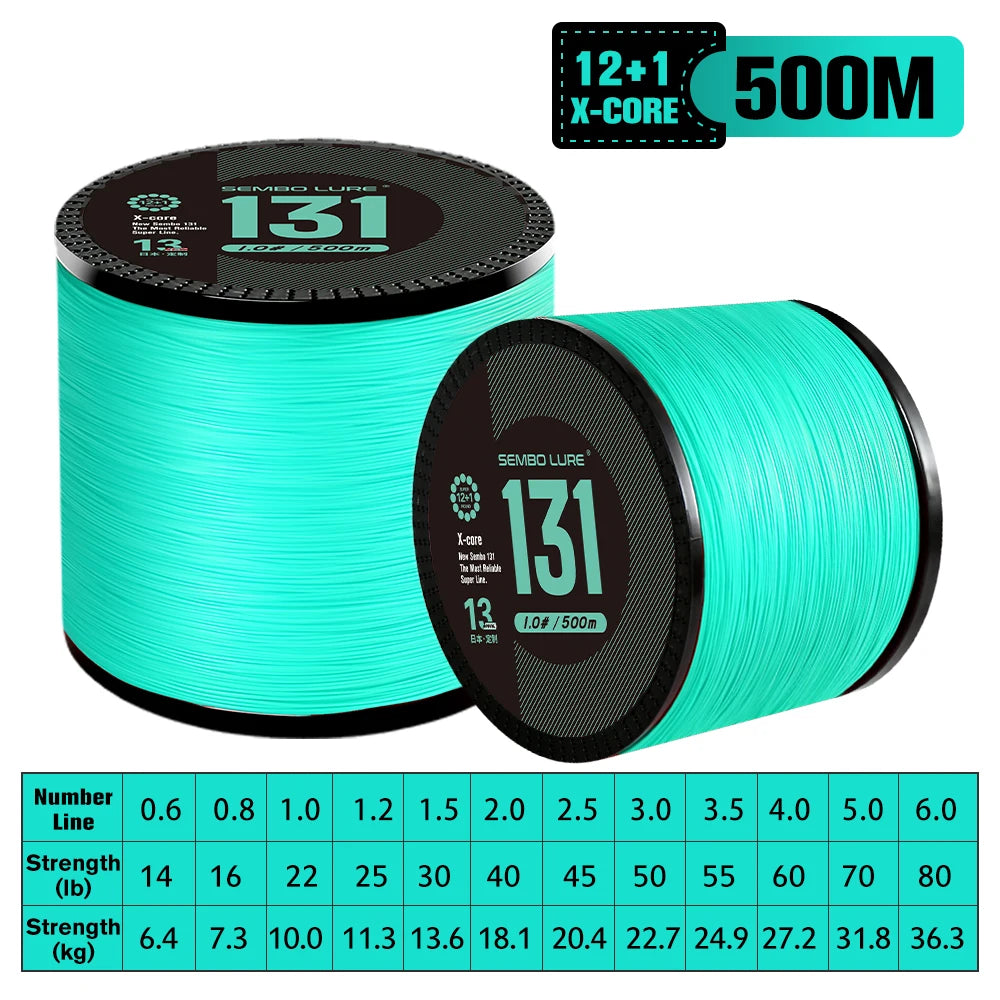 ZUKIBO Sembo 131 Braid Fishing Line Abrasion Resistant Braided Line,Thin Diameter Superline,Tighter Diamond Braid, Zero Stretch