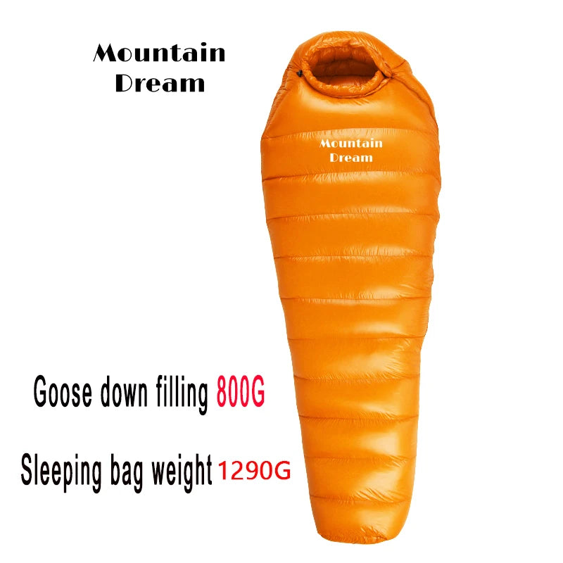 Winter Down Sleeping Bag Adult Mummy White Goose Down Warm Sleeping Bag Three Seasons Suitable For Camping Trips