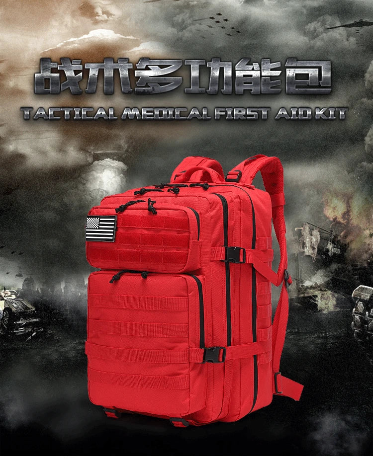 50L 1000D Nylon Waterproof Tactical Military Backpack 3 Day Assault Pack Molle Bag Outdoor Hiking Climbing Camping Army Rucksack