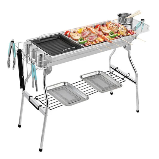 Barbecue Rack Household Thickened Stainless Steel  Stove Folding Barbecue Rack BBQ Outdoor Barbecue Rack