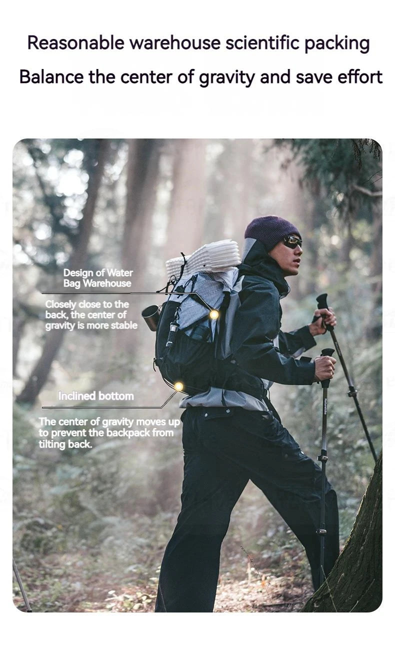 Naturehike Outdoor Backpack 30+5L Waterproof Super Light Hiking Camping Climbing Bag Ultralight Sports Shoulder Bag Breathable