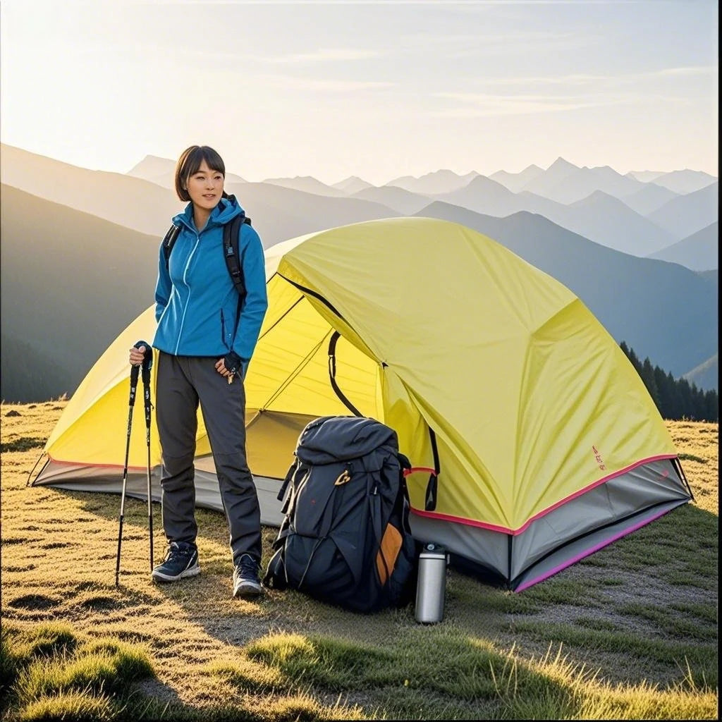 Portable Lightweight Camping Tent (2-Person Capacity) with PU4000 Waterproof Floor & Footprint, Perfect for Backpacking & Hiking