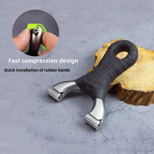 Stainless Steel Hunting Slingshot Quick Pressure Installation Rubber Band Professional Shooting Catapult for Tactical Game Toys