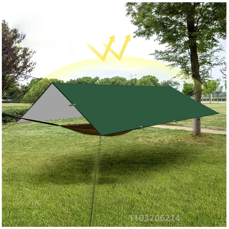 19 Hanging Point Tent Waterproof Tarpaulin Sunshade Canopy Outdoor Backpack Waterproof Camping Sunshade