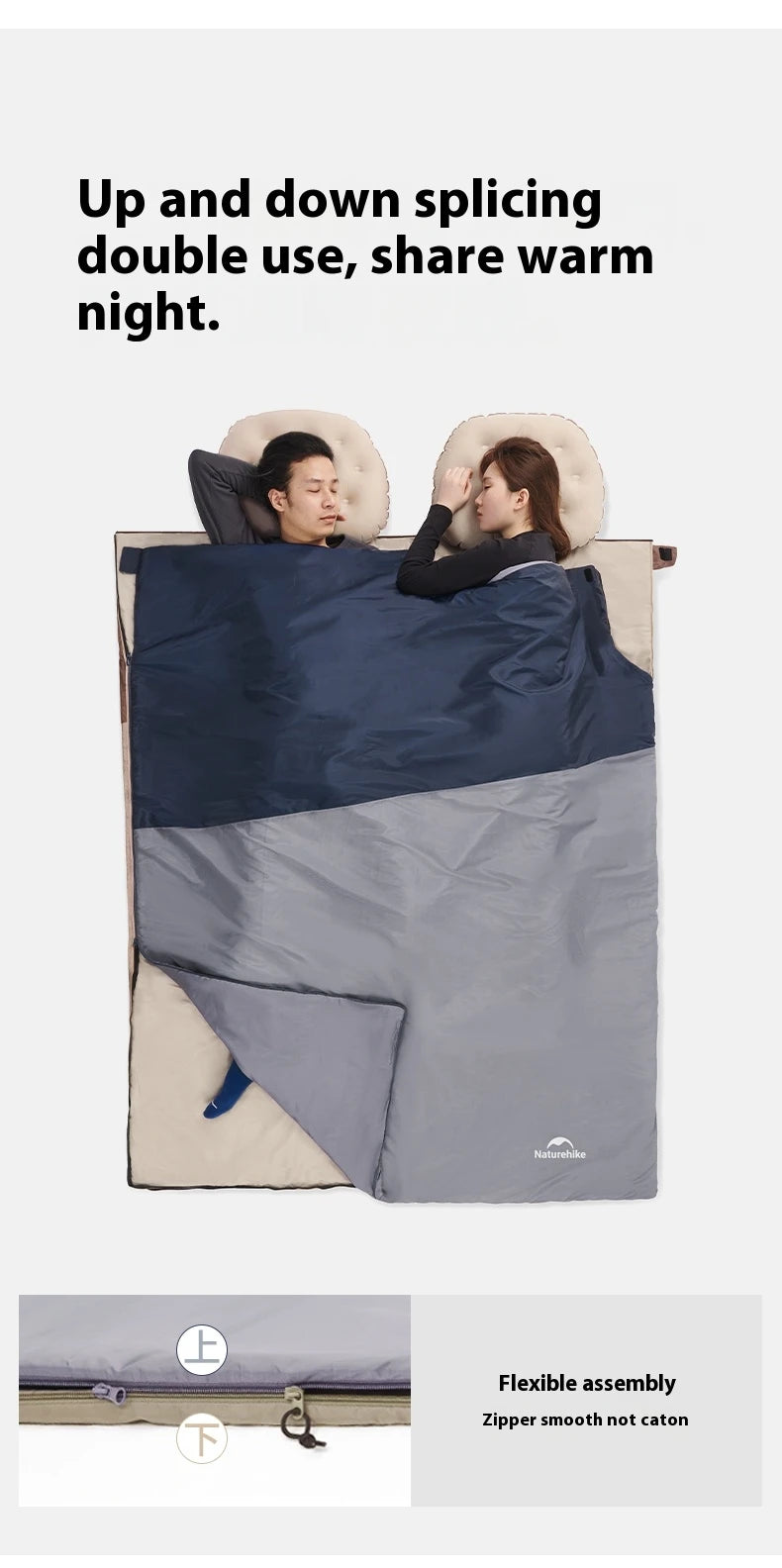 Naturehike 2025 New MINI Sleeping Bag 760g Ultralight Portable Splicing Summer Quilt Outdoor Camping Hiking Cotton Sleeping Bag