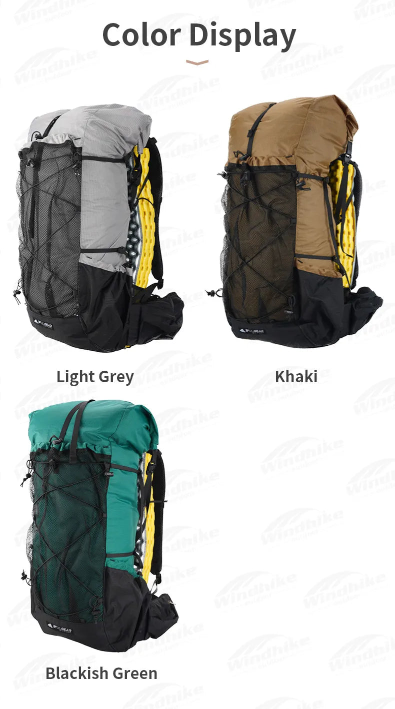 3F UL GEAR 40L+16L QIDIAN2.0 Backpack Ultralight Outdoor Camping Large Capacity Hiking Climbing Sport Waterproof Breathable Bag