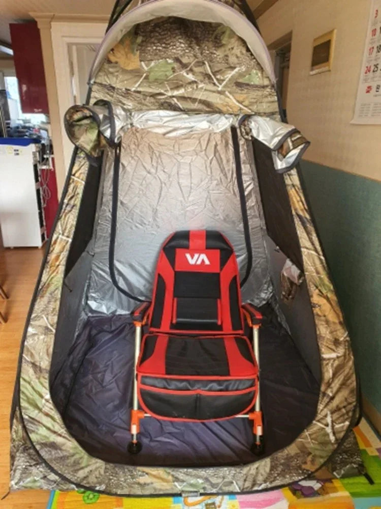 1-2Person Camouflage Ice Fishing Tent Anti-Mosquito  Rain-Proof Sunscreen Double Doors  2 Windows Pop-Up Quick Open150x150x190cm