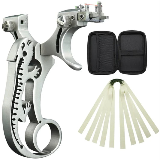 Slingshot Catapult for Hunting Competition Slingshots Metal Outdoor Sling Shot Powerful Hunting Slingshot with 5 Rubber Bands P