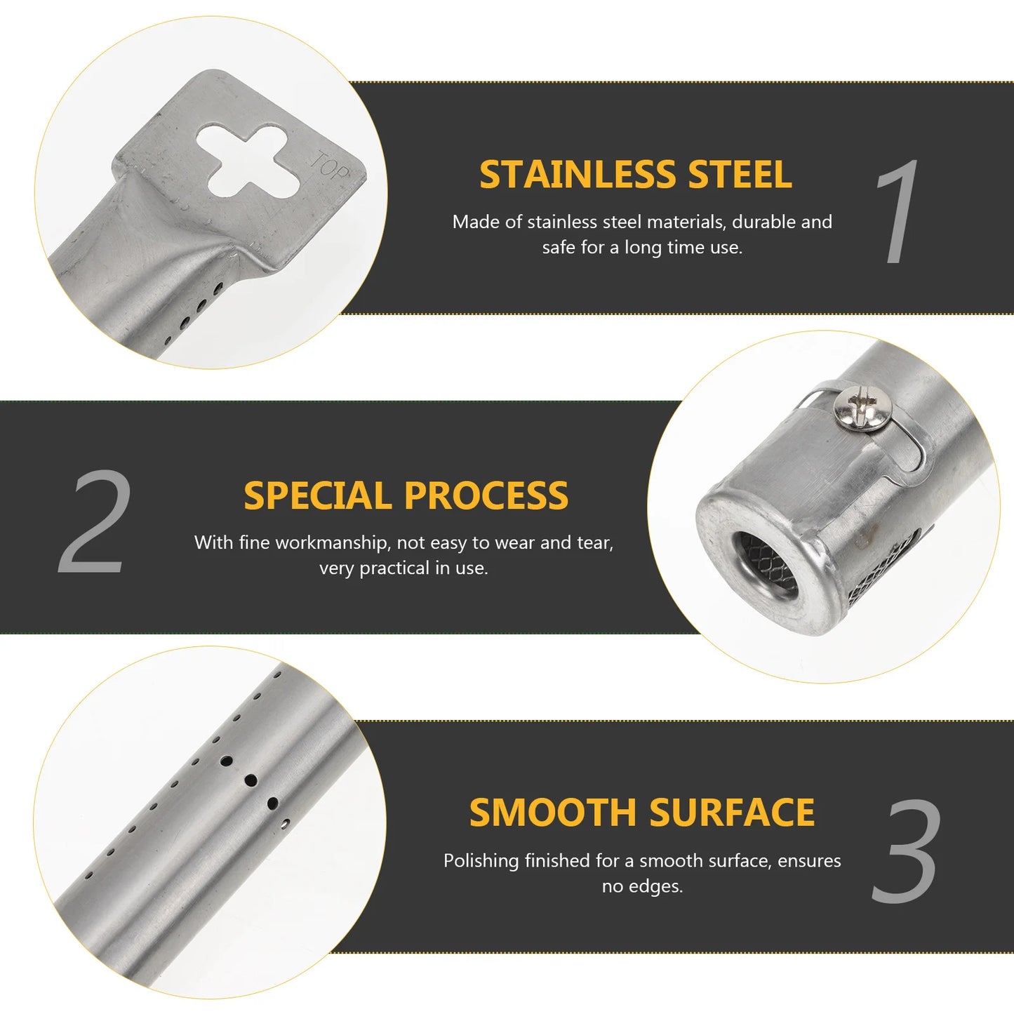 1 set 1 Set Stainless Steel Bbq Grill Burner Tube Adjustable Channel For Gas Grills Outdoor Grill Accessories Flame