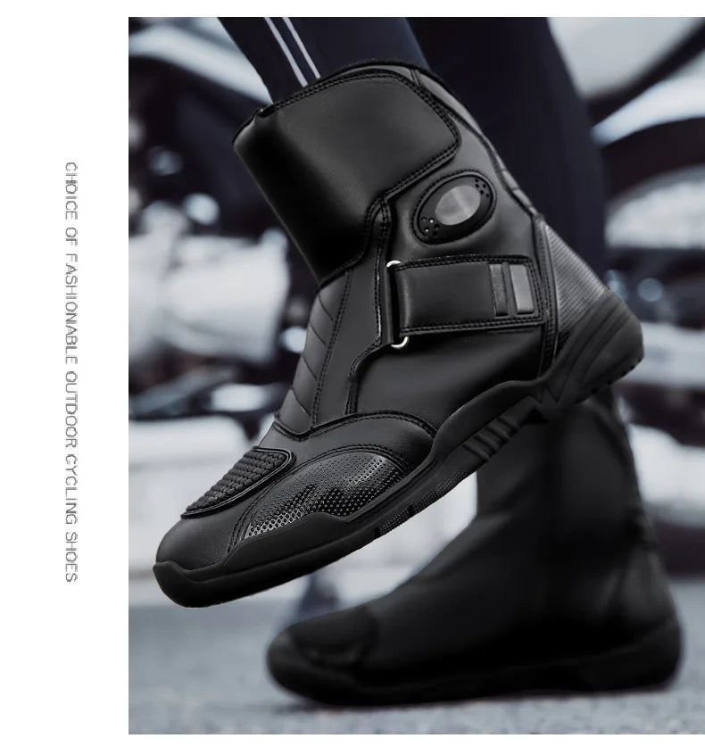 Motorcycle Boots Waterproof Leather Motorbike Protective Boots Motocross Riders Gear Men Women Moto Cycling Shoes Non-slip