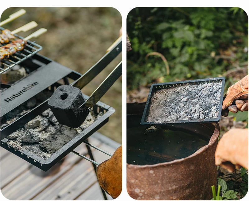 Naturehike Camping Portable Foldable Barbecue Grill Outdoor Mini Camping Grilling Rack 2-speed Adjustable Fire Mini BBQ Table