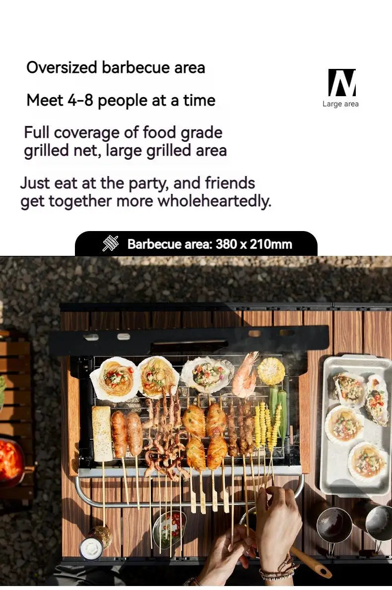 Naturehike Outdoor Portable Folding BBQ Grill Camping Enamel Charcoal Stove Ultralight Travel Picnic 4-8 Person Barbecue Stove