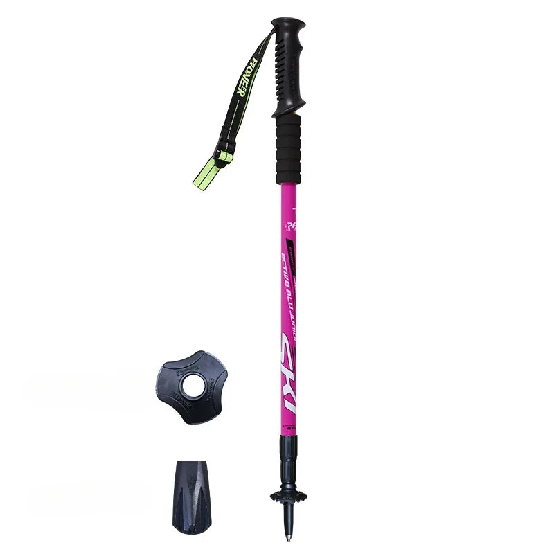 1PCS Ultralight Folding Multifunction Trekking Pole Portable Anti Shock Alpenstock Snow Walking Stick Outdoor Climbing Hiking