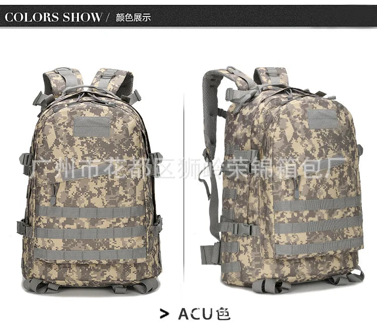 Upgraded 3D Bag Camouflage Mountaineering Bag Tactical Backpack Outdoor Camping Travel Bag