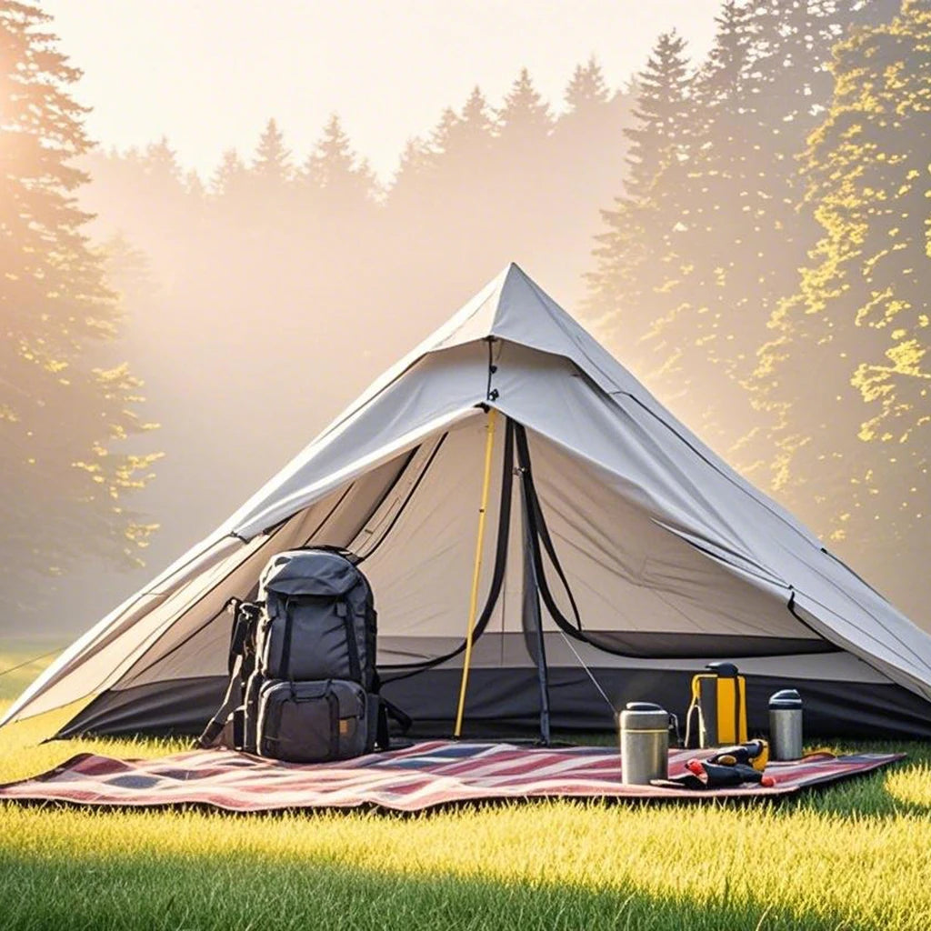 1-Person Ultralight Trekking Pole Tent - Pyramid Design, Waterproof PU4000, 2-Layer Mesh for Backpacking/Hiking, Without Pole