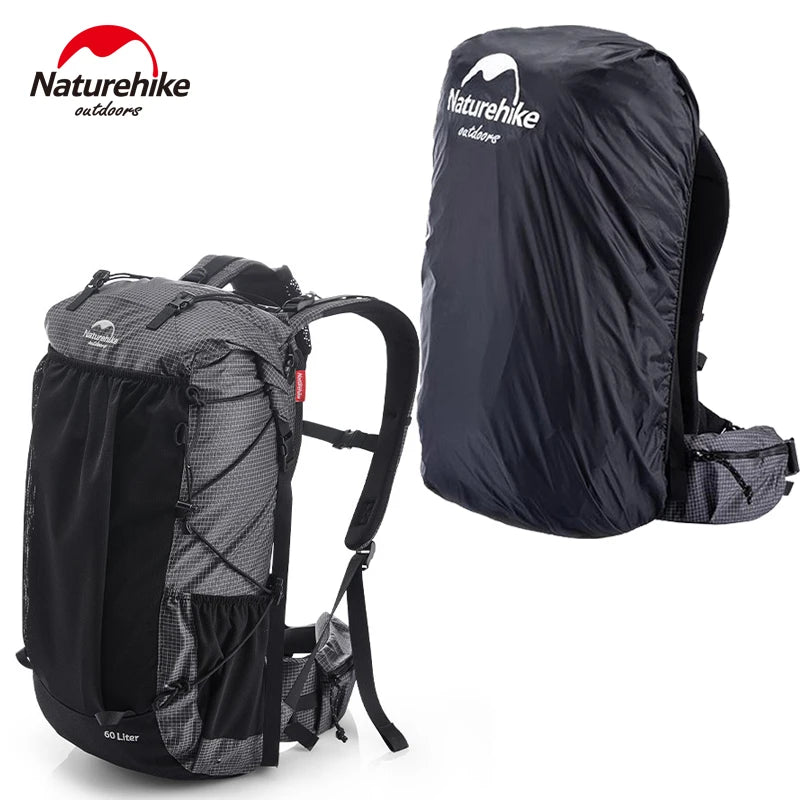 Naturehike Ultralight Backpack With Frame Waterproof Travel Bag Men Women Camping Climbing Hiking With Rainproof Cover 45L/65L