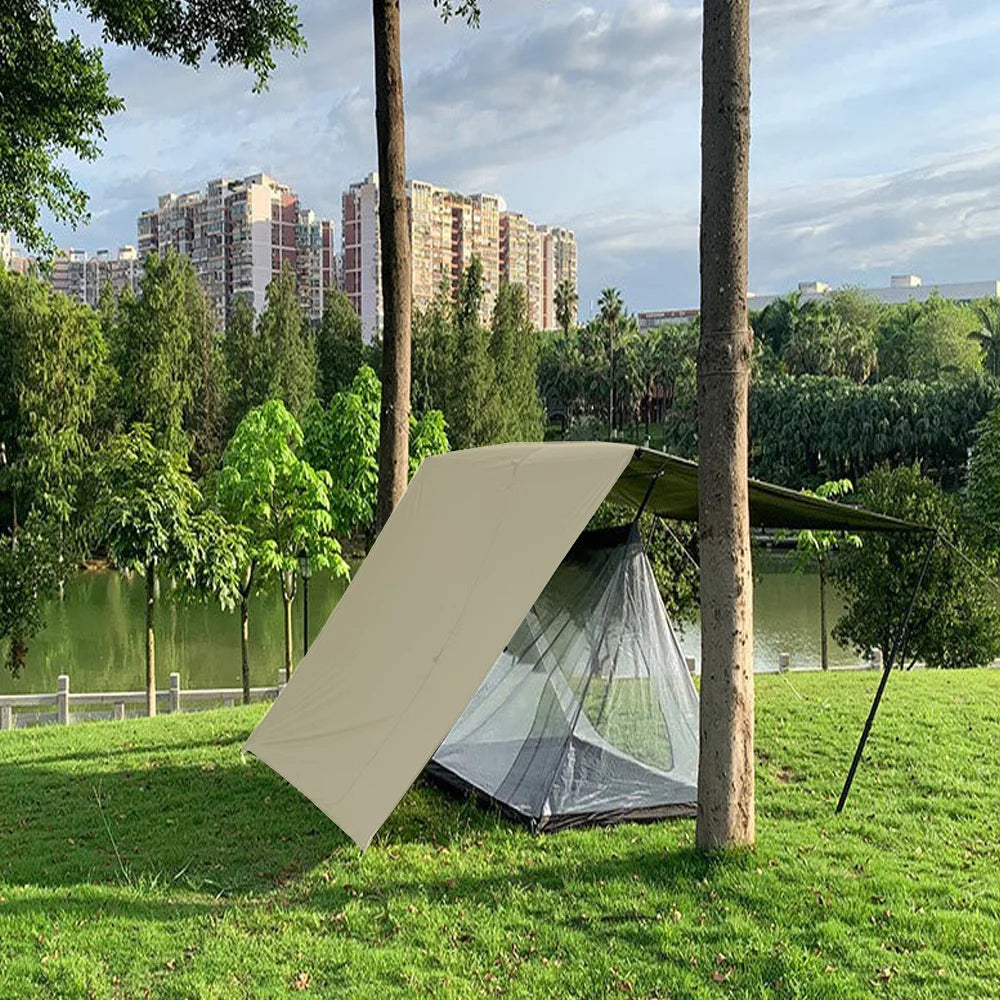 19 Hanging Point Tent Waterproof Tarpaulin Sunshade Canopy Outdoor Backpack Waterproof Camping Sunshade