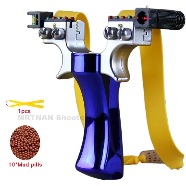 Powerful Laser Slingsshot Upgrade Outdoor Shooting Catapult Double Screw Quick Pressure Rubber Band Hunting Slingshot