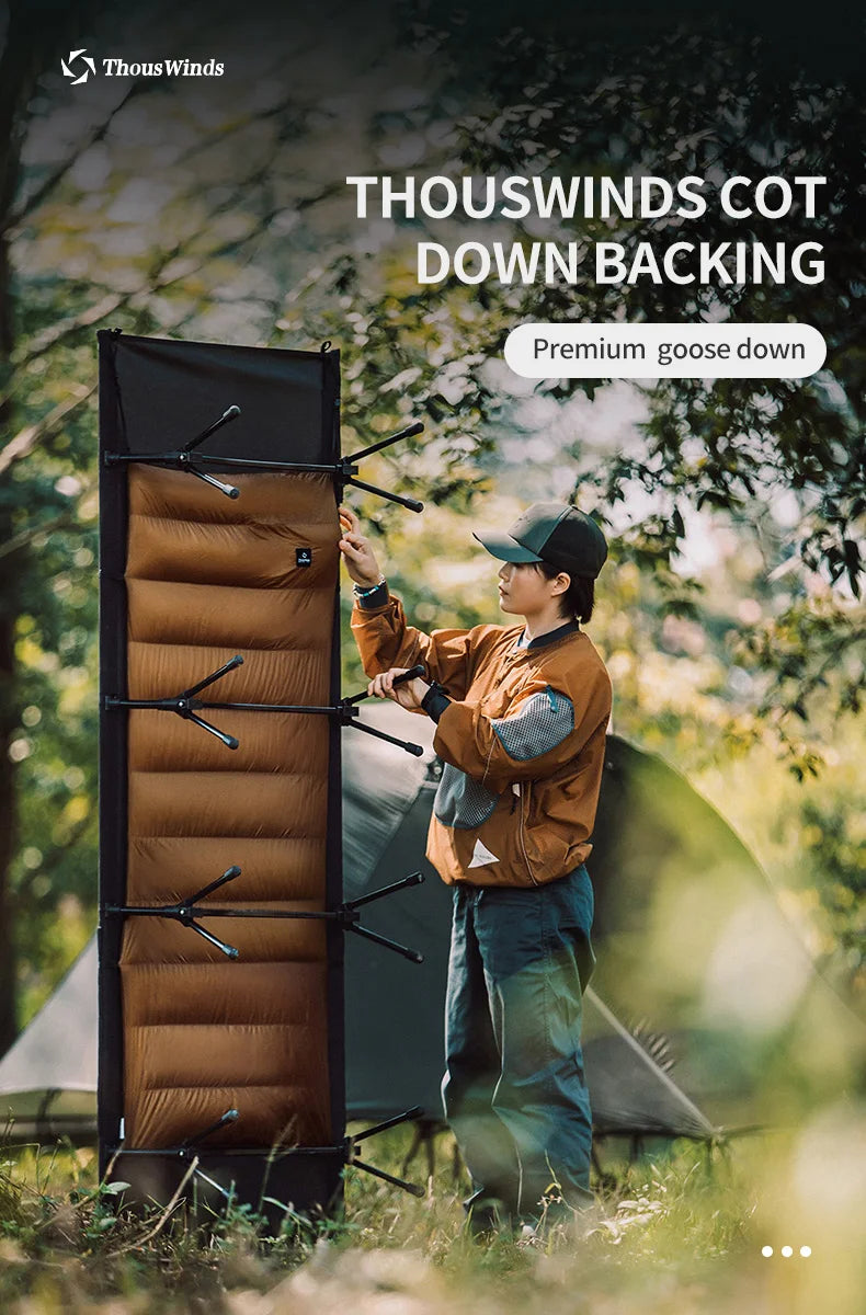 Thous Winds Camping Cot Down Winter Waterproof Sleeping Bag Down Camping Cot Down Backing Fit with Helinox Cot Camping Supplies