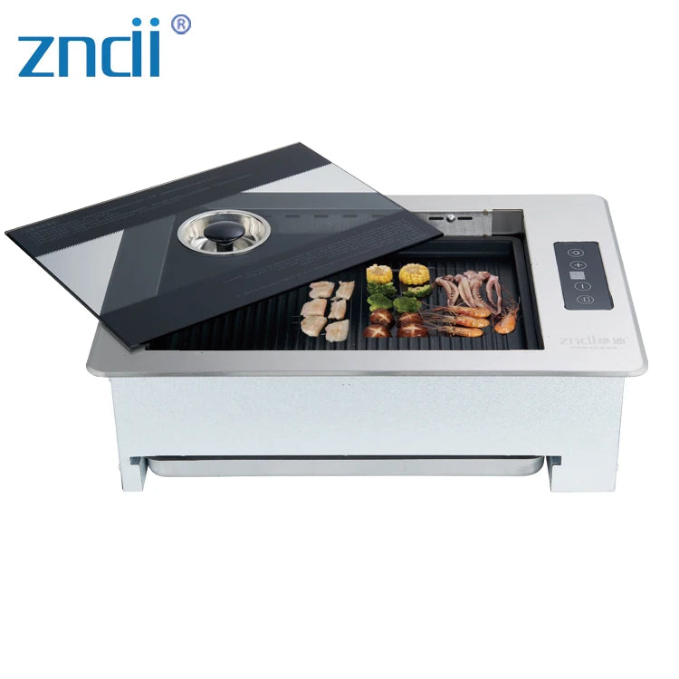 BBQ Grill Commercial 220V Korean Style Smokeless Square Stainless Steel Electric Grill