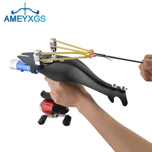 Slingshots Shooting Fishing Set Hunting Catapult Reel Darts Rubber Band Outdoor Archery Bow and Arrow Fisnhing Tool
