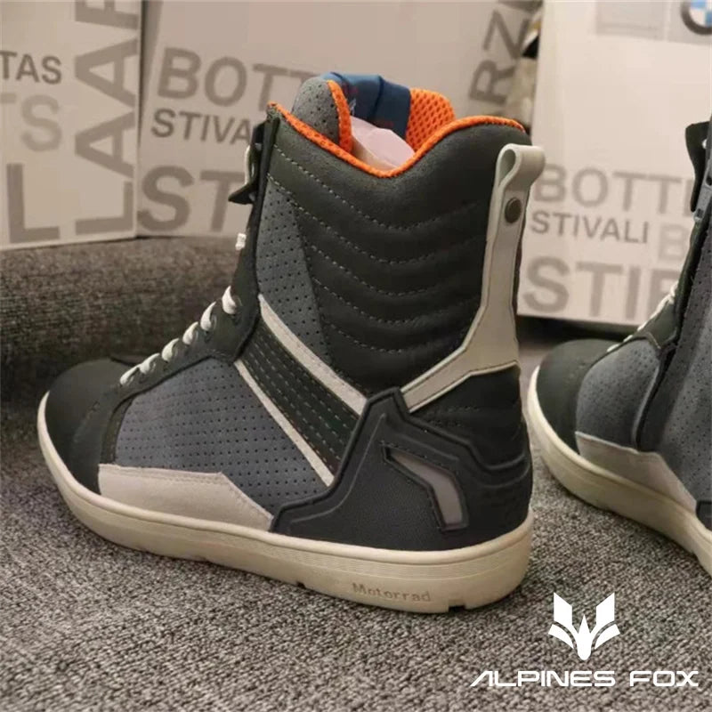 Men's Motorcycle Shoes Four Seasons Motorbike Gear Shift Breatheable Anti-fall Rider Road Racing Casual Shoes for Motorrad Boots