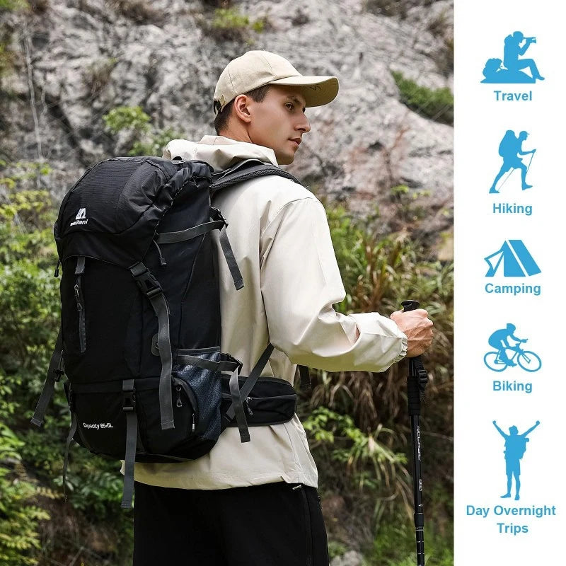 70L Camping Backpack Travel Sport Bag Folding Mountaineering Daypack Ultralight Climbing Cycling Large Capacity Knapsack Pouch