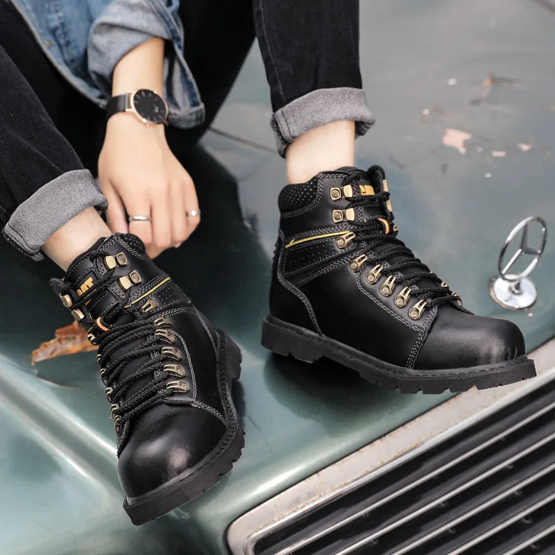 Hot Selling Men's And Women's Motorcycle Boots, Genuine Leather Couple's Workwear Boots, Outdoor Hiking Boots, Hiking Boot, Cyc