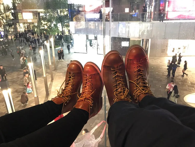 Mens British Wind Retro Boots Motorcycle Short Boots Men's Leather Boot Casual Work Shoes Men Women's Tide Chelsea Boots