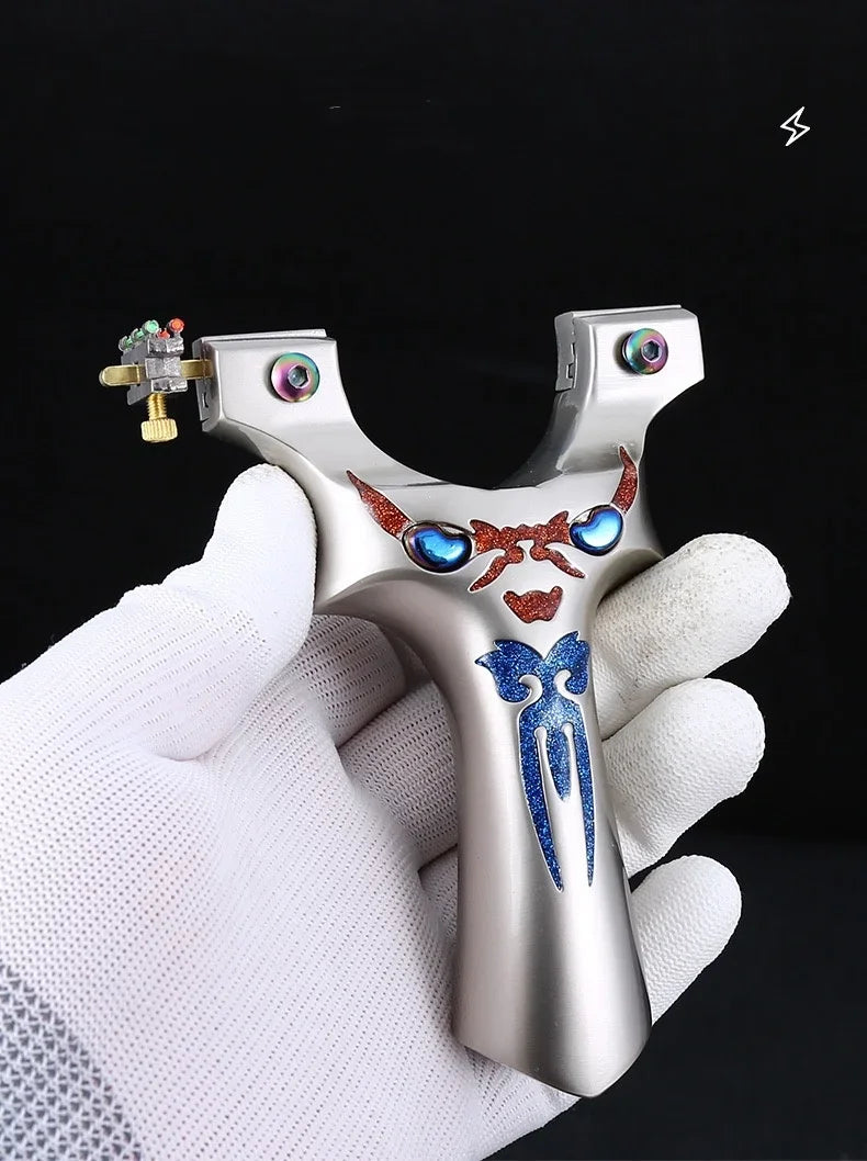 Aluminum material Outdoor Sports Hunting Alloy Shooting Slingshot Rubber Belt High-precision Shooting Alloy Slingshot Catapult