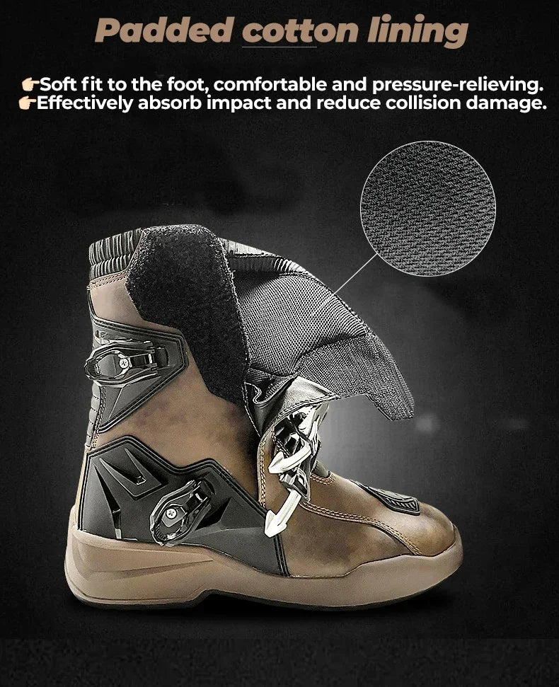 Motorcycle Long Boots Men Waterproof Motocross Riding Cycling Shoes Off-Road Motorbike Anti-drop Breathable Racing Equipment