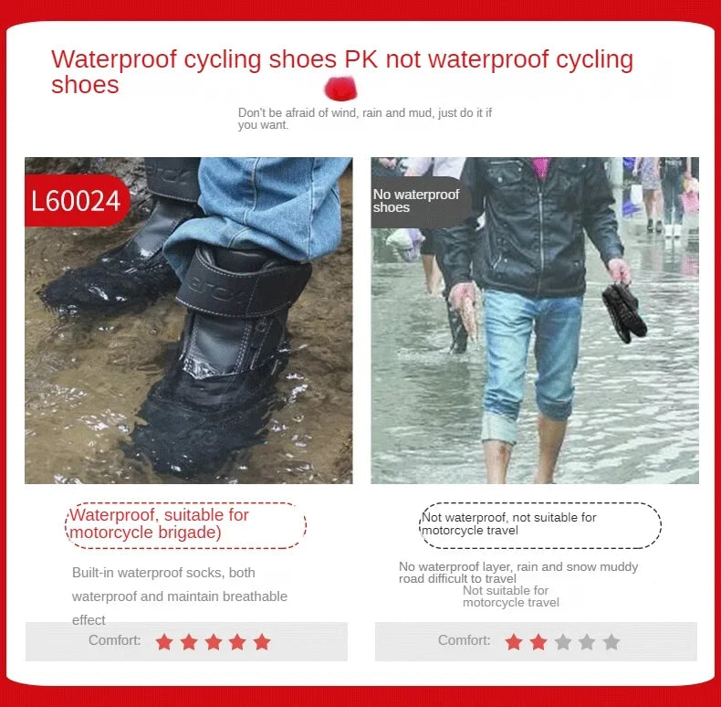 Motorcycle Riding Boots Men's Anti-slip Wear-resistant Locomotive Cycling Shoes Comfort Waterproof Anti-drop Four Seasons