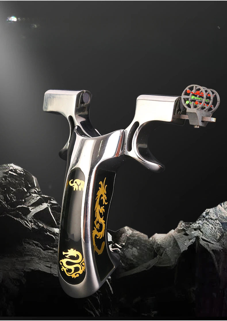New High-Precision Slingshot 304 Stainless Steel Outdoor Powerful Shooting Slingshot Catapult Set