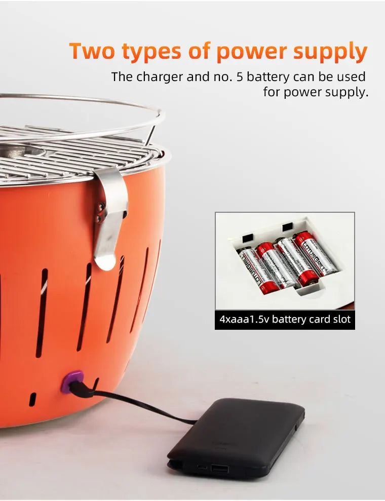 New Design Portable Charcoal BBQ Grill Stainless Steel Turbo BBQ Grill Outdoor