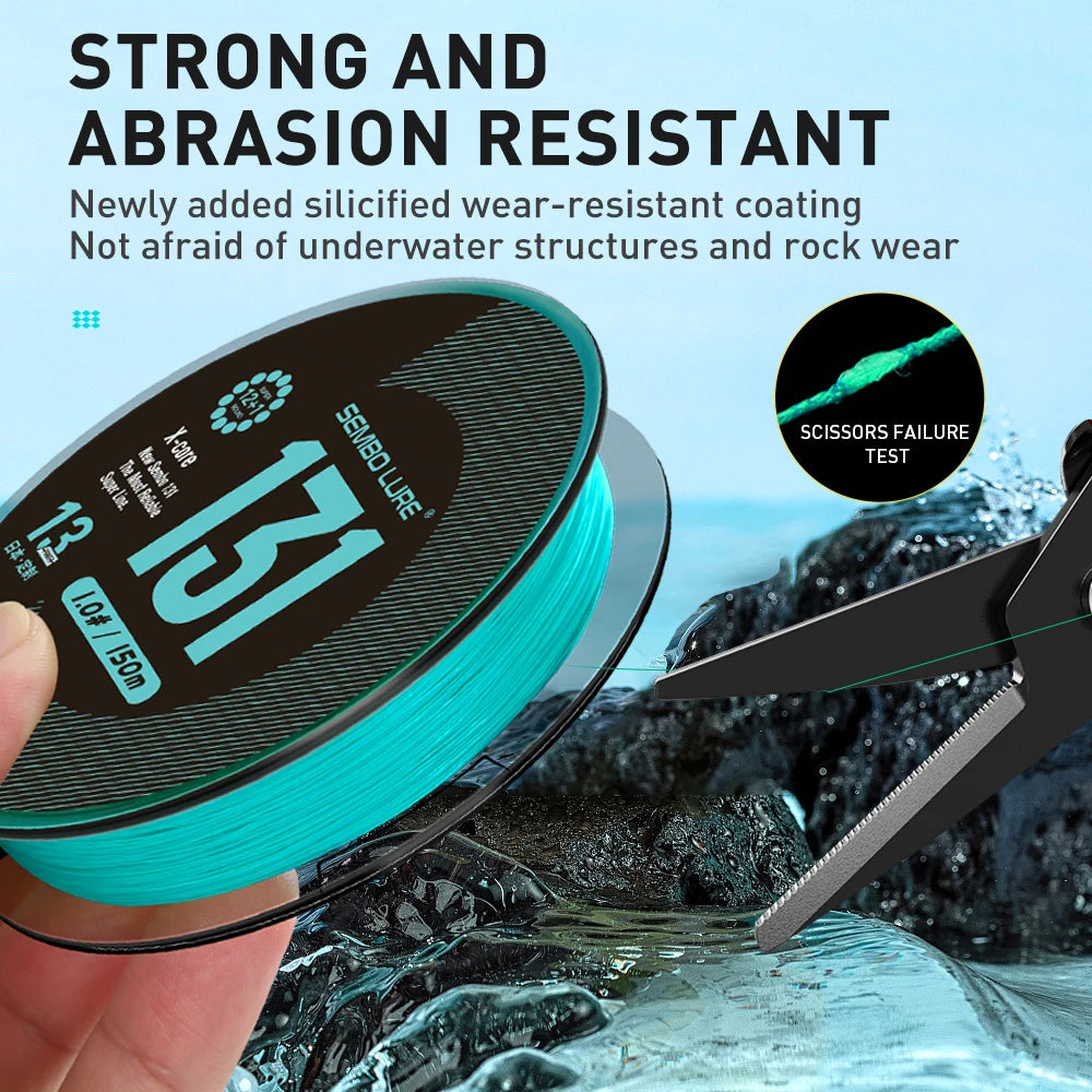 ZUKIBO Sembo 131 Braid Fishing Line Abrasion Resistant Braided Line,Thin Diameter Superline,Tighter Diamond Braid, Zero Stretch
