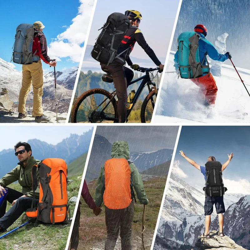 70L Camping Backpack Travel Sport Bag Folding Mountaineering Daypack Ultralight Climbing Cycling Large Capacity Knapsack Pouch
