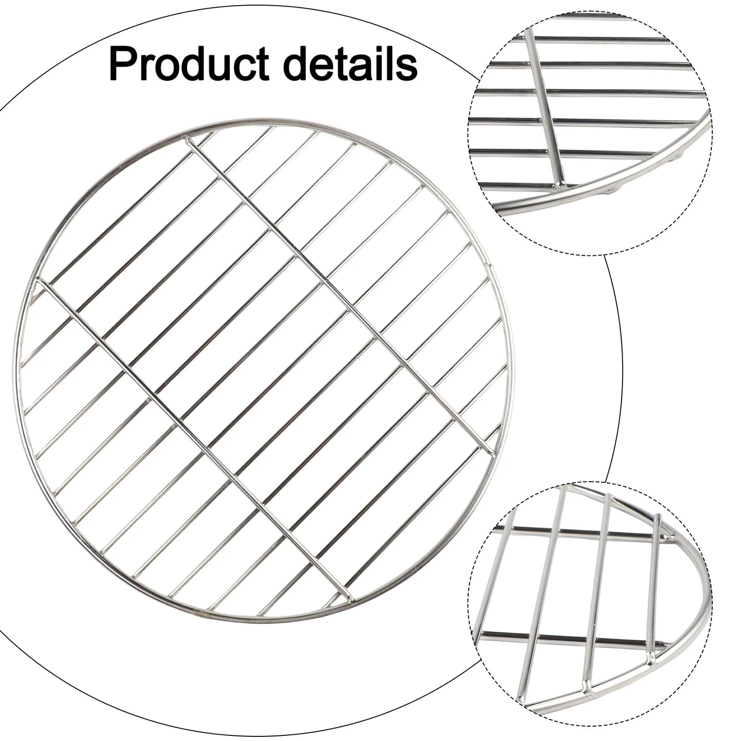 Stainless Steel Round Grid Net 30cm/35cm/40cm Barbecue Net Picnic Baking Tray BBQ Grid Grill For Outdoor Camping Supplies