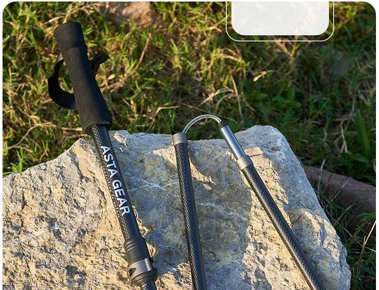 ASTA GEAR Carbon Fiber Climbing Alpenstock Ultra Light Aluminum Alloy  ul Tent Ceiling Support Rod Carbon Hiking  Climbing Stick