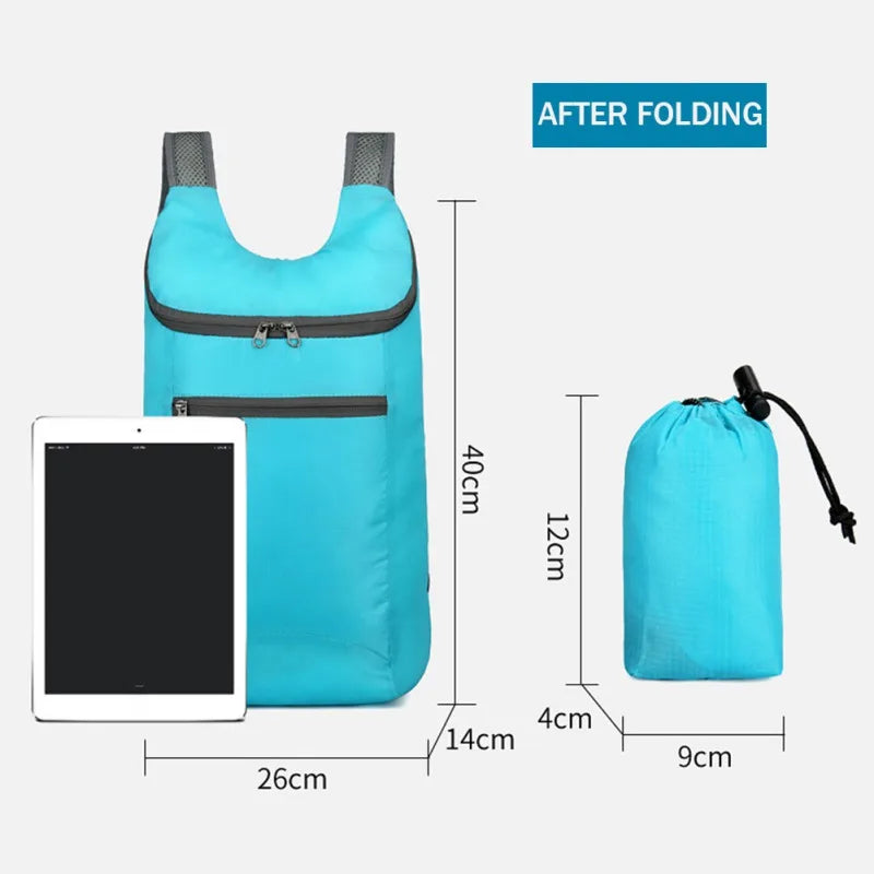 15L Waterproof Folding Backpack Ultralight Camping Backpack Outdoor Daypack Men Women Foldable Traveling Hiking Cycling Backpack