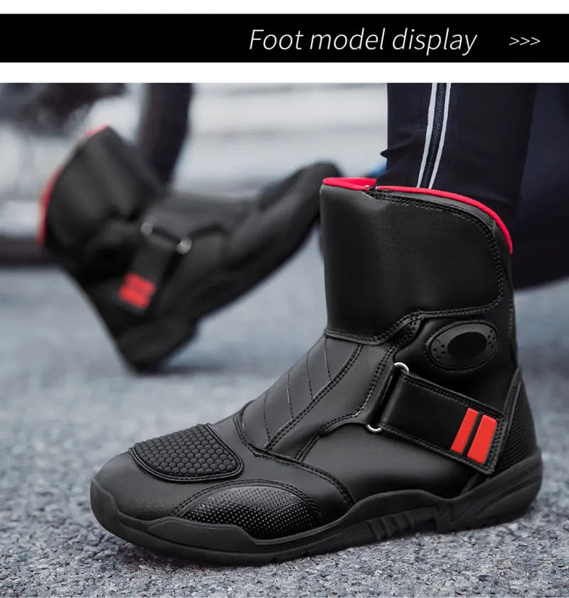 New Motorcycle Boots Men Waterproof Motocross Riding Boot Men's Motorbike Shoes Breathable Anti-slip Motos Protective Boots