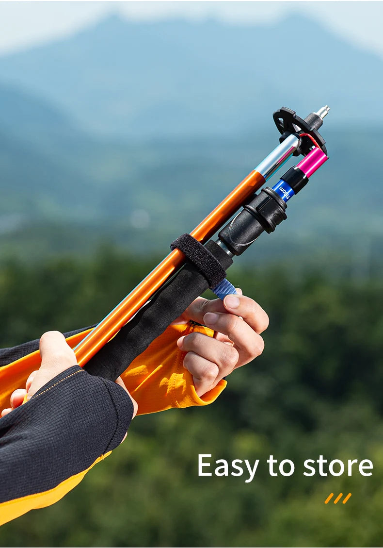 AONIJIE E4208 Rainbow Color Unisex Outdoor Hiking Pole Telescopic Adjustable Aluminum Alloy Pole Running Hiking Walking Stick