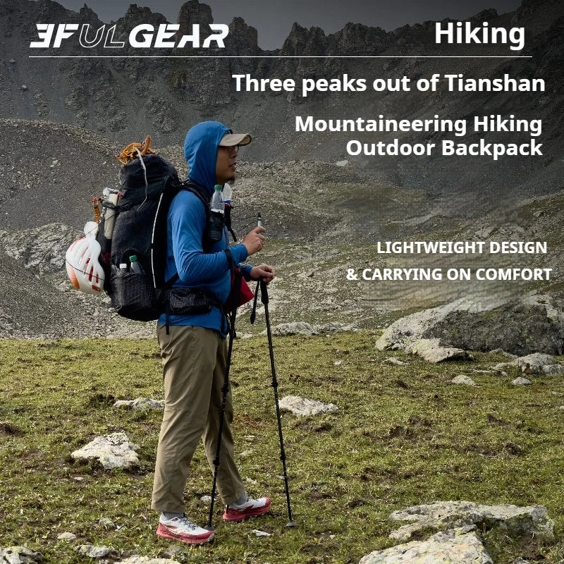3F UL GEAR TianShan 35+10L Backpack 70D/210D Dyneema Ultralight Large Capacity Outdoor Camping Hiking Climbing Bag Waterproof