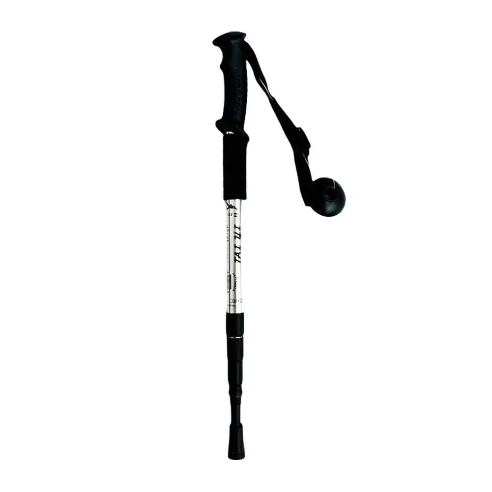 4 Section Trekking Poles Non-slip Wear-resistance Walking Stick Aluminium Alloy Ergonomic Handle Design Foldable Crutches Hiking