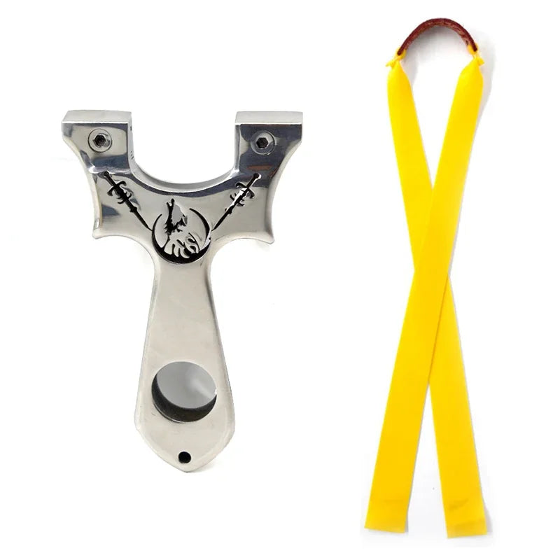 Professional Hunting Slingshot High Quality Stainless Steel Catapult with Flat Rubber Band for Outdoor Shooting Sport Accessorie