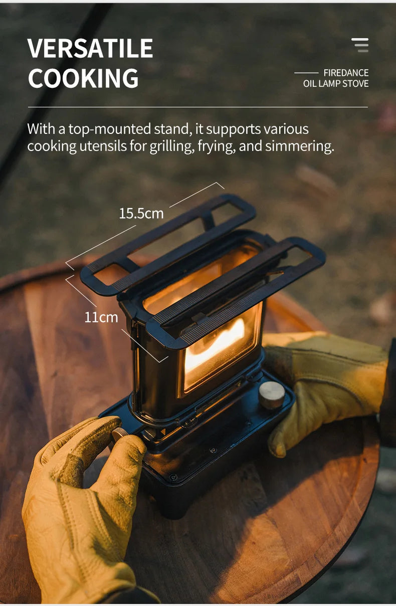 Thous Winds Firedance Oil Lamp Stove Portable Outdoor Retro Camping Lantern Emotion Lights Burner Stove Camping Supplies