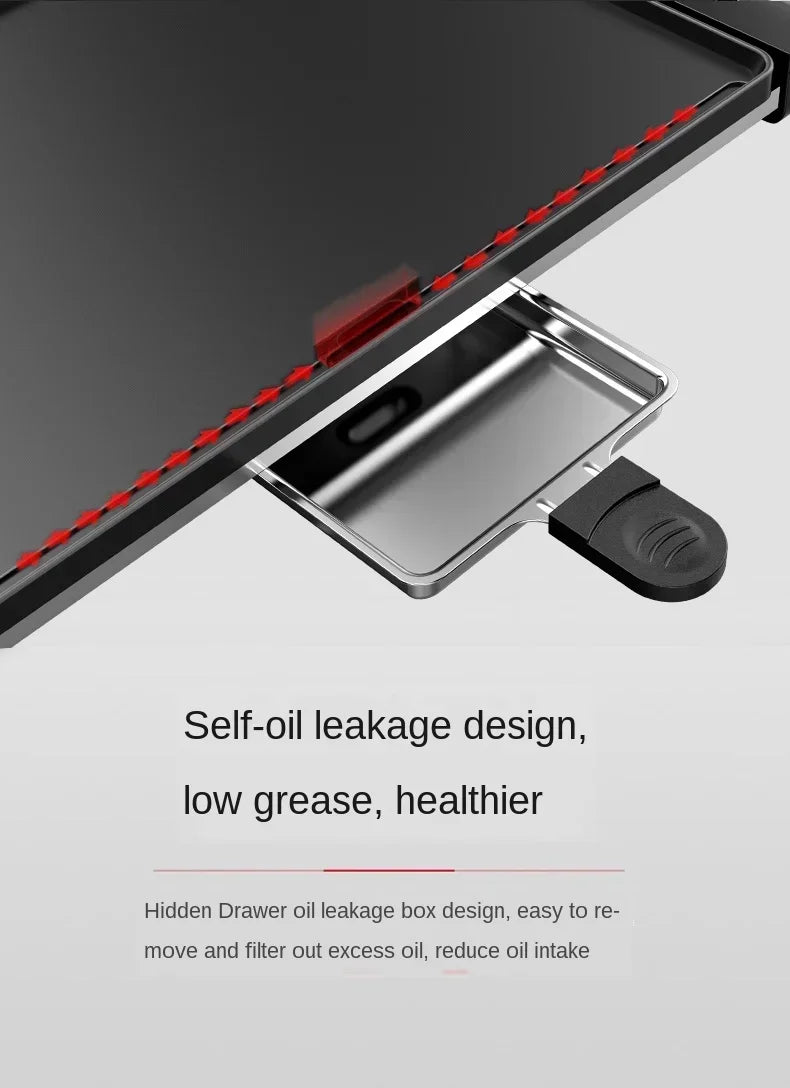 220V Large Electric Grill Barbecue Household Smokeless Electric Grill Pan Non-stick Grill Pan Grilled Fish Electric C