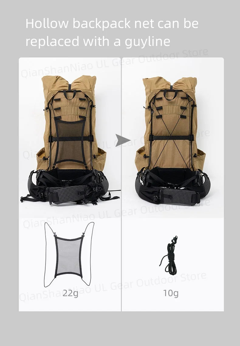 3F UL GEAR Tianshan ULTRA 200X Backpack 35+10L Outdoor Ultralight UHMWPE Bag Waterproof Tear Resistance Camping Hiking Pack 960g